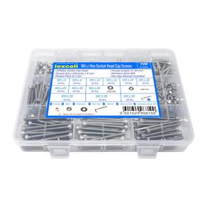 iexcell 720 Pcs M4 x 6/8/10/12/16/20/25/30/35/40/45/50 Stainless Steel 304 Hex Socket Head Cap Screws Bolts Nuts Washers Assortment Kit