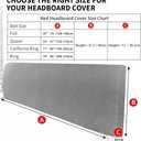 Bed Headboard Cover for Queen, Stretch Bed Head Board Slipcover Covers, Dustproof Protector Velvet Cover for Upholstered Headboard (White, for Queen Headboard (59"-67"))