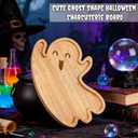 Mezchi Cute Ghost Shape Halloween Charcuterie Board, Decorative Bamboo Serving Platter Tray, Wood Cheese Cutting Board, Charcuterie Tray Plates for Halloween Kitchen Decor, Gifts