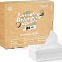 Poesie Laundry Detergent Sheets Coconut Milk Scent 160 Count Non Plastic Jugs Portable Laundry Soap Sheet for Clothes Washing Indoor and Outdoor Essentials