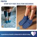 REVIX Microwavable Booties for Cold Feet Moist Heat Therapy, Heated Slippers Women & Men for Soothing Cold Foot, Microwavable Foot Warmers, Non-Slip Sole & Adjustable Fit, Navy S