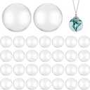 PH PandaHall 30pcs Mini Glass Globes, 1inch Small Glass Ball Bottles Orbs Balls Wish Charms Spheres UV Planet Crystal Craft Ball for UV Resin Dice Pendant Charms Earring Making
