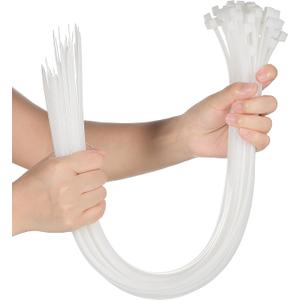 50 Pcs Zip Ties Heavy Duty Strong Large Cable Industrial Sturdy Wire Ties, Awnings Tying Branches Bundling of Crops Fixed Water Pipes(White,24 inch x 7.9 mm)