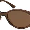 SOJOS Retro Oval Polarized Sunglasses for Women Chic Cat Eye Trendy Vintage Shades UV400 Protection (Brown)