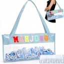 Vodolo Empty Mahjong Bag with Rope,Empty Mahjong Bags for Tiles and Racks,Waterproof PVC Travel Mahjong Tile Bag with Zipper and 1Pcs Chip Box，Mahjong Not Included