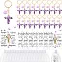 Nosiny 24 Sets Cross Keychain Bulk Christian Gifts for Women Resin Cross Keychain Church Bible Verse Religion Gifts