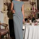 Women's Formal Bodycon Cap Sleeve Wedding Guest Maxi Dress (XL)