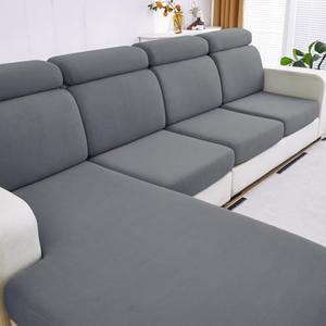 DISSA Waterproof Couch Cushion Covers, Washable Sofa Cushion Covers, Stretch Sofa Slipcovers, Sofa Seat Couch Sofa Covers for Pets Furniture Protector(3-Pieces Sofa Cushion, Light Gray)
