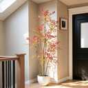 4.6ft Faux Bamboo Tree Artificial Nandina Tree Artificial Indoor Plants Realistic Fake Potted Tree with 800+ Leaves, Cement Planter - Home Office Decor Perfect for Housewarming Gift No Planter