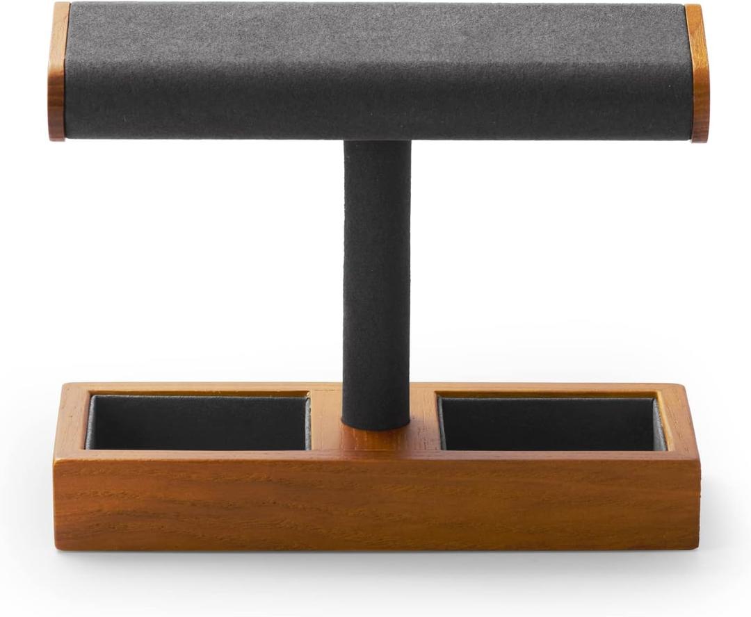 Oirlv Solid Wood Watch Display Stand T-bar Watch Stand for Men and Women Jewelry Accessory Organizer for Store and Home(SM19102)