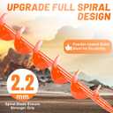 FEED GARDEN Ground Anchors Screw in Heavy Duty, 4 Pack 15 Inch Spiral Earth Anchors for Trampoline Anchors High Wind, Swing Set Anchors, Tent Stakes, Dog Tie Out & Canopy Stability, Orange, 4 Pack