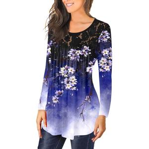 BeadChica Women's Casual Tunic Tops For Leggings Long Sleeve Flare Summer Loose T-shirts Flowy Lace Blouses Floral XXL BeadChica Women's Casual Tunic Tops For Leggings Long Sleeve Flare Summer Loose T-shirts Flowy Lace Blouses Floral XXL