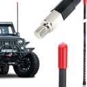 CB Radio Antenna 27MHz Whip Fiberglass Antennas Kit Heavy Duty 2 Foot 24 Inch Black 1000 Watt Compatible with Vehicle Truck Car Mobile CB Radio