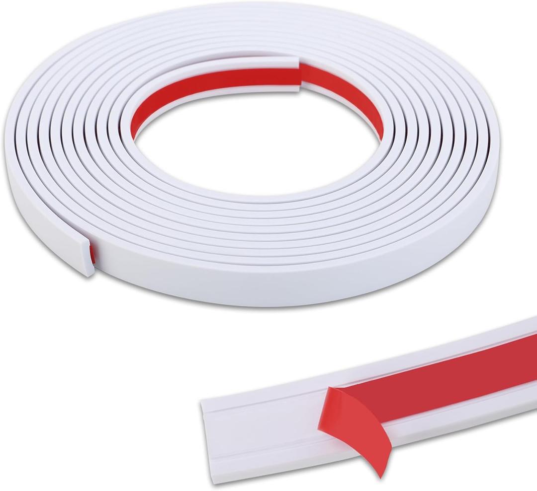 2 x 10 ft Primed Peel-and-Stick Tile Edge Molding Trim, Flexible Edging Moulding for Kitchen Backsplash, Mirror Frames & Wall Borders