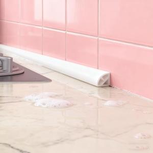 3/4 Inch Flexible Quarter Round Molding, Peel and Stick Rubber Floor Trim, Quarter Round Trim with 3m Tape, Self-Adhesive Bathtub Trim Molding(Hollow, 480Inch) (White-Double Adhesive)