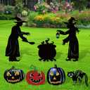 7 PCS Halloween Pumpkin Witch Yard Signs,Witch Outdoor Scary Decor for Halloween Party Holiday Indoor Outdoor Garden Lawn Yard Decorations
