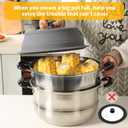 Collapsible Microwave Splatter Lid with Vented Tempered Glass Cover Wok Lid for Microwave Safe, Stockpot Steamer Pot Pan 10.5-11 inch Universal Multifunction Silicone Cover (Grey)