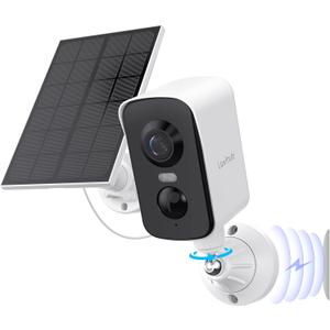 Arenti Solar Camera Outdoor Wireless, 3MP 2K with 340° Pan, PIR Detection, Color Night Vision, 2-Way Audio, Battery with Solar Powered Wireless Cameras for Home Security Outdoor, Works with Alexa