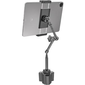 Heavy Duty Metal Cup Holder Tablet Car Mount, One-Touch Adjustment Magic Arm Cup Holder Tablet Mount for Cars, SUVs, Trucks, Compatible with iPad Pro Air Mini, iPhone, Z Fold, 4-13" Devices