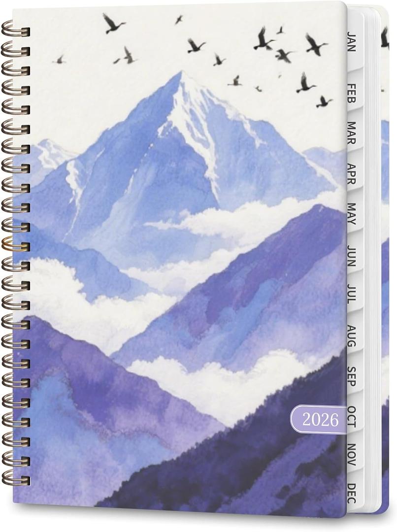 2026 Planner, Weekly and Monthly Academic Planner Calendar (JAN.2026 - DEC.2026), Planning Agenda Book, for Office Desk Accessories and School Supplies, A5(6.3" x 8.5") (Mountain Flight)