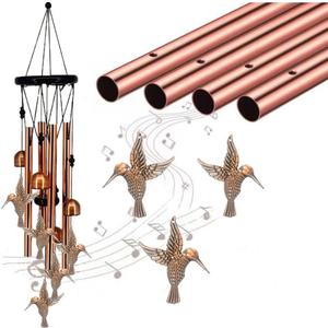 Wind Chimes Outdoor Clearance 32.2" luminum Tube Windchime with S Hook Decorative Wind Chime Hummingbird Gifts for Patio, Porch, Home Dcor, Modern, Art Dcor, Bronze