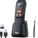 Tera Barcode Scanner Wireless Portable: 1.4" Large LCD Screen 1200mAh Battery with Charging Cradle Ergonomic Design 1D 2D QR Works with Bluetooth 2.4G Wireless USB Wired Bar Code Reader Model 1600