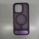 Temdan Magnetic Compatible with iPhone 15 Pro Case, [Built-in Invisible Kickstand][Compatible with MagSafe] [Military Grade Shockproof] Slim Translucent Matte Phone Case for iPhone 15 Pro 6.1" (Purple)