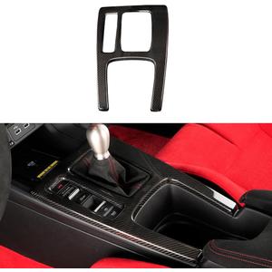 JSWAN Real Carbon Fiber Center Console Gear Shift Panel Cover for 11th Gen Civic Type R FL5 Typer Central Control Panel Frame Overlay Gear Shifter knob Frame Cover(Bright Black)