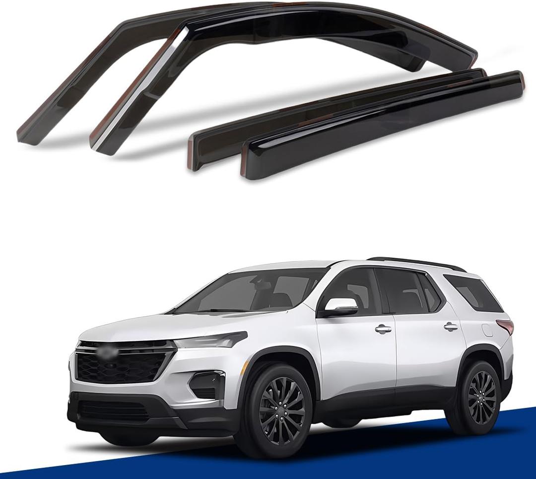 in-Channel Window Visors Compatible with 2018-2023 Chevrolet TraverseRain Guards Sun Shields Window Deflector4pcs
