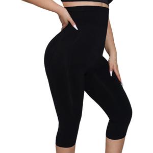 Shapewear Leggings for Women Tummy Control High Waisted Capri Body Shaper Butt Lift Thigh Slimmer (Small)