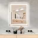 30 x 36 LED Vanity Mirror for Bathroom, Frontlit & Backlit LED Mirror for Bathroom with 3 Colour Lights, Wall Vanity Mirror with Anti-Fog, Shatterproof & Memory Function, Perfect for Modern Bathrooms (Frameless)