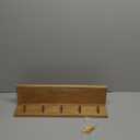 Oak Wood Coat Rack Wall Mount With Shelf 20 Inch Long, 5 Hooks, Floating Entryway Wall Shelf for Bathroom, Hallway, Living Room