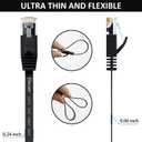 2 x Elecan Cat 6 Flat Ethernet Cable 1 Ft/10 Pack, High Speed Slim Short Patch Cables Internet Cables, 30 AWG Pure Copper 10Gbps 500MHz,Thin Flexible for POE Cat6 Cat 5e Cat 5 Network Cable Cord-Black