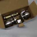 BESTTEN Keyed Entry Door Knob with Lock, Interior and Exterior Door Lock, Standard Ball, Satin Nickel