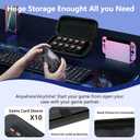 DUMVOIN Large Capacity Carrying Case for Nintendo Switch 2, Hard Protective Shell for Switch Console and Accessories with 10 Game Cartridges Bag, Portable for Travel Case (Black)