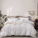 CLOTHKNOW White Full Size Comforter Set White Bedding Comforter Sets Soft All Season Men Women Comforter with 2 x Pillow Cases, Solid White, Full