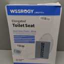 Toilet Seat Elongated, Slow Close Hinges, Four Non-Slip Bumpers, Easy to Install and Clean, Durable Plastic, White Two Sets of Mounting Parts Included