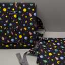 Booster Seat for Dining Table, Toddler Booster Seat for Dining Table with Safety Buckles, Anti-Scratch Easy Cleaning Toddler Seat for Table (Black-Astronaut)