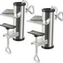 2pcs Heavy Duty Umbrella Clamp Galvanised Thickening Adjustable Deck Umbrella Mount Patio Balcony Railing Umbrella Holder for Deck Railing Bench Chair Clamp Beach Fishing Fence Benches Deck Tailgates