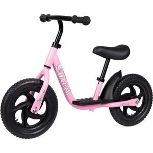 Birtech Balance Bike for 2-5 Year Old, 12 Inch Toddler Bike No Pedal Training Bicycle with Adjustable Seat Height, Airless Tire, Pink 