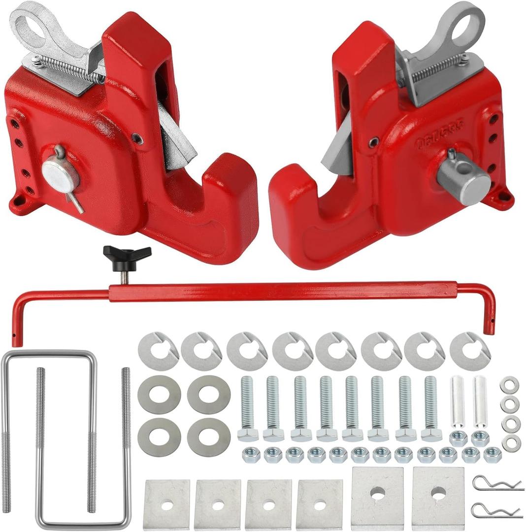 Quick Hitch System, Fit for Category 2 Tractors, Plough, Harrow, Cultivator, Seeder, lrrigation System, Fertilizer Spreader, Sprayer, Mowers, Bush Hogs, OE 102ST (Red)