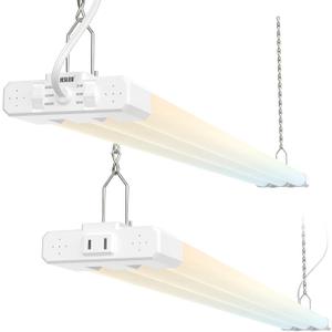 JESLED LED Shop Lights 4FT, 3CCT Selectable 50W 7500LM, Linkable, ETL
3CCT 4000K/5000K/6500K, 30W/40W/50W Adjustable, Utility Commercial Bay Light, Plug & Play, Ceiling or Hanging Mount, 2 Pack