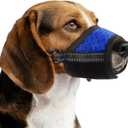 Dog Muzzle,Soft Breathable Mesh, Adjustable Loop Pets Drinkable Anti-Biting Muzzle for Small, Medium, Large Dogs | Lightweight, Comfortable, Easy to Wear-Blue XL