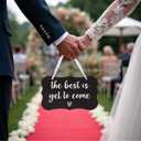 2 x Acrylic Wedding Sign, Ring Bearer Sign, Rustic Wedding Decor Signs, Acrylic Wall Art With Ribbon for Chairs Weddings Decoration and Event Party - The Best is Yet to Come (Black)
