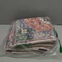 Washable Area Rug 5' x 7' Vintage Traditional Persian Mat - Foldable Distressed Non-Slip Machine Washable Carpet for Living Room Bedroom Kitchen Home Decor - Terracotta and Navy