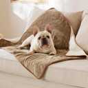 Bedsure Waterproof Dog Blankets for Medium Dogs - Medium Cat Blanket Washable for Couch Protection, Sherpa Fleece Puppy Blanket, Soft Plush Reversible Throw Furniture Protector, 30x40, Camel