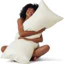 Bedsure Body Pillow Cover 20x54 Inches - Ivory Satin Similar to Silk Pillowcase for Hair and Skin, Cooling and Silky Long Body Pillow Case Cover with Envelope Closure, Gifts for Women Men, Ivory