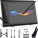 XOPPOX Graphics Drawing Tablet 10 x 6 Inch Large Active Area with 8192 Levels Battery-Free Pen and 12 Hot Keys, Compatible with PC/Mac/Android OS for Painting, Design & Online Teaching Black