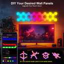 Hexagon LED Light Panels 8 Pack RGB Wall Decor Lights with Music Sync, App & Remote Modular Home & Christmas Decor for Bedroom, Living Room, and Room Decor