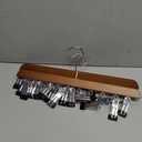 StorageWorks Hat Rack, Closet Organizer and Storage for Baseball Caps,Set of 2 with 10 Adjustable Stainless Steel Clips, Fits All Caps, Natural Walnut Color (14"W x 7.5"H)